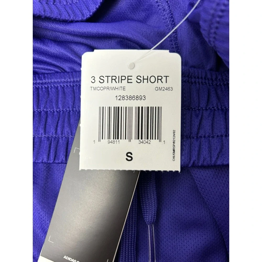Adidas Men's 3-Stripes Knits Shorts Purple/White Size SMALL GM2463